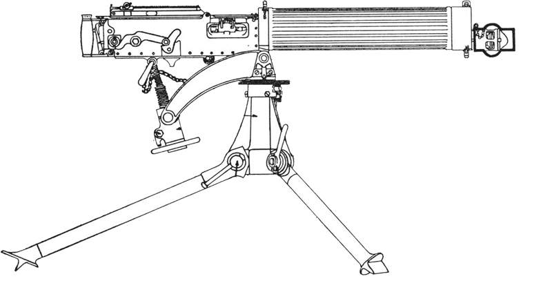 machine gun ww1 drawing